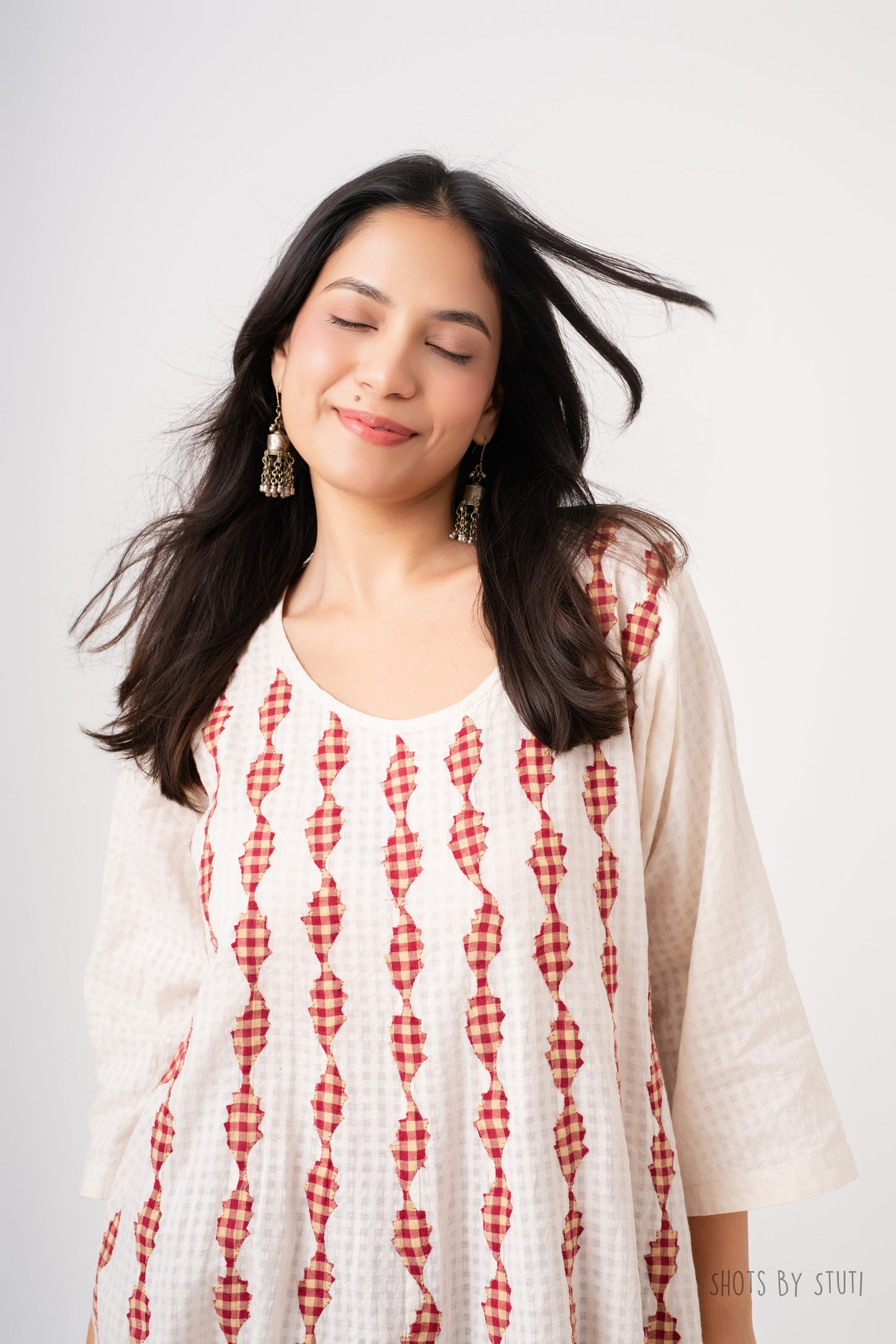 Neem Dress-Red Appliqué