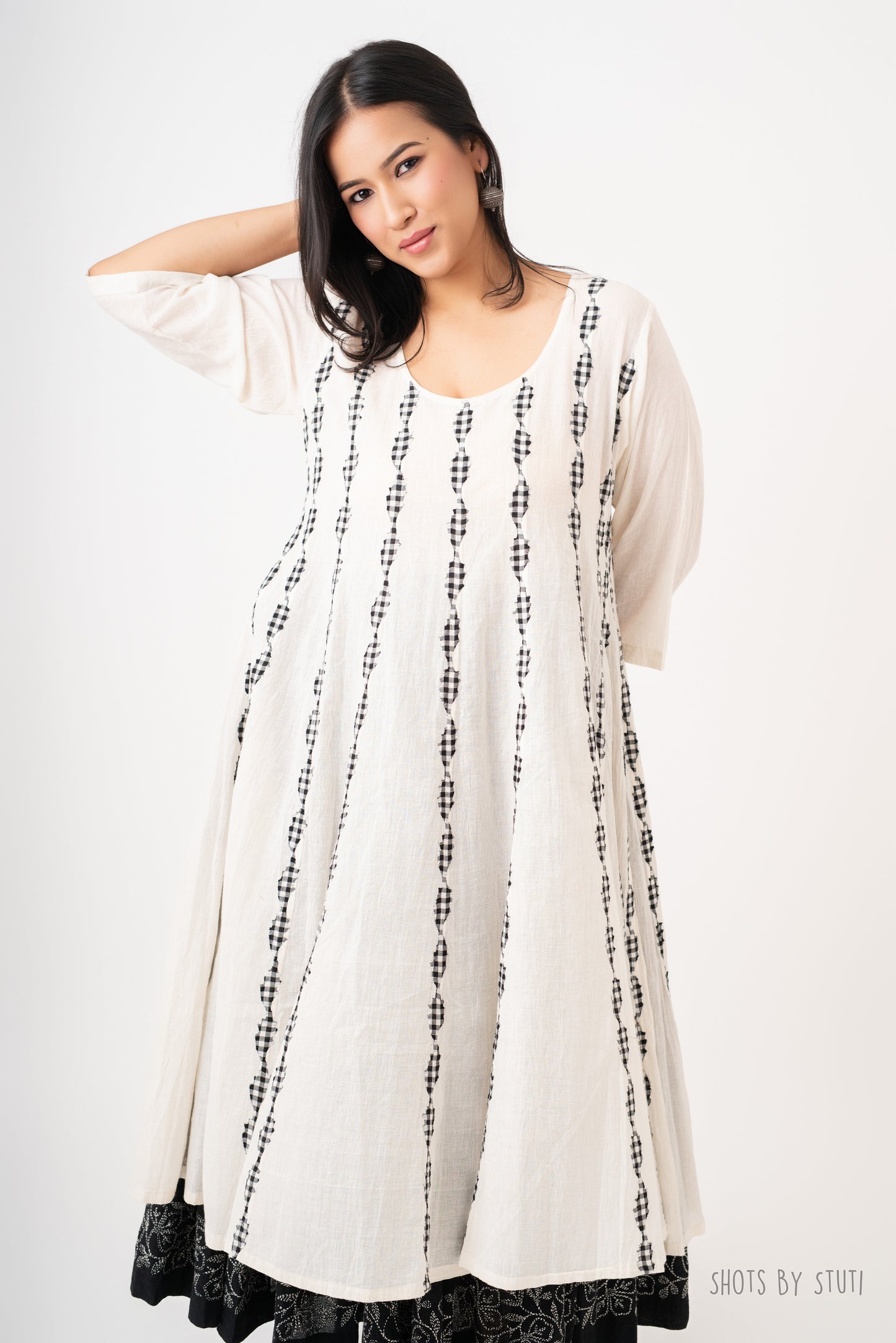 Neem Dress-Black Appliqué